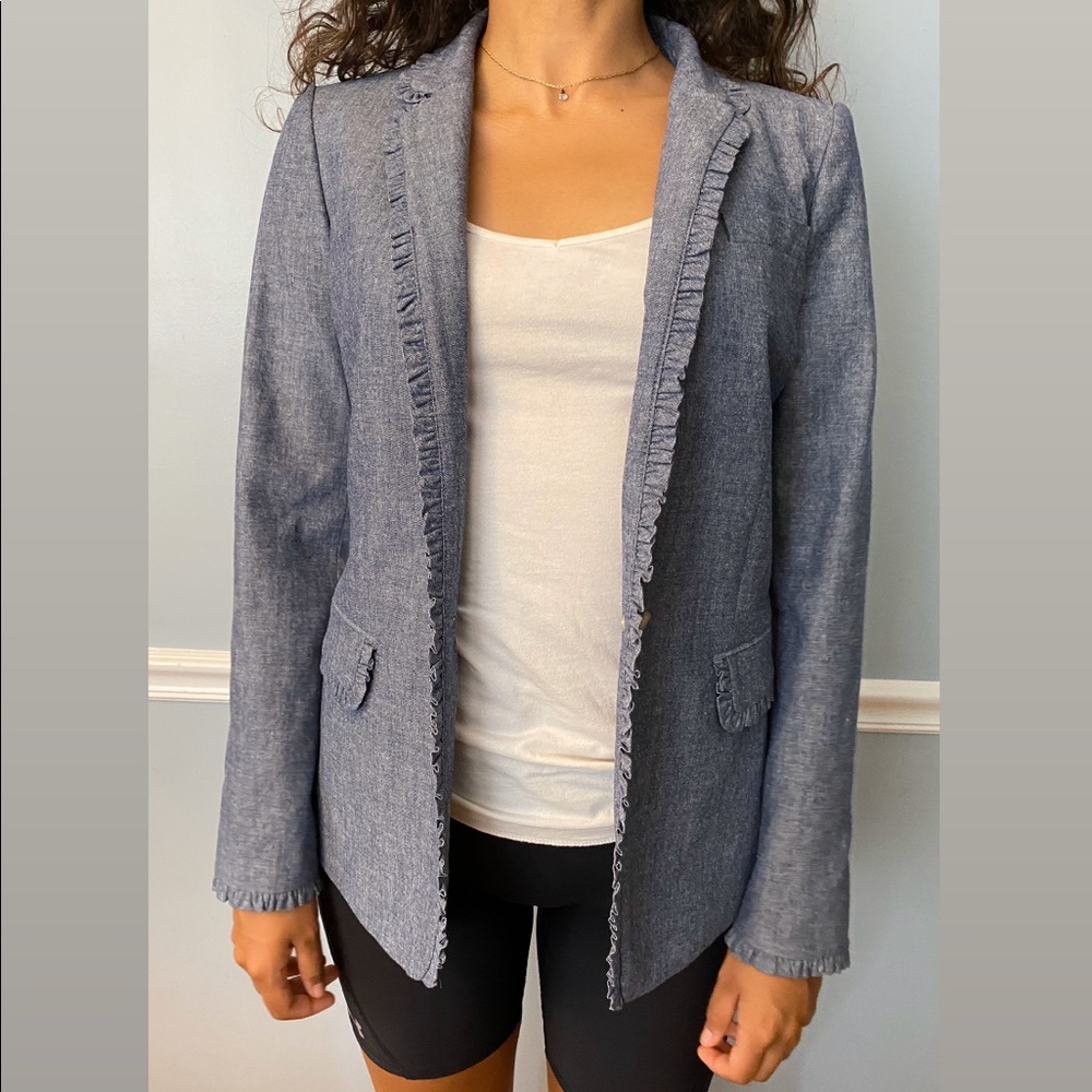 Soft Blue Denim Blazer